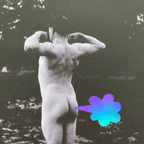 A detail of a playful poster featuring a nude male with a cartoon-style fart cloud placed next to his bum. The fart is printed in holographic foil and this animated image shows how the shiny surface shifts colour.